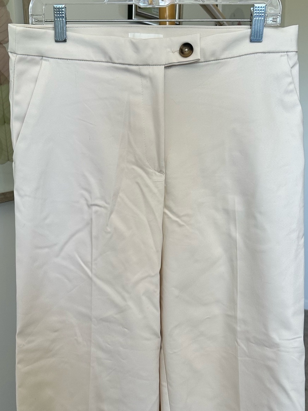 NWT H&M Women's Cream Wide Leg Dress Pants - size 10